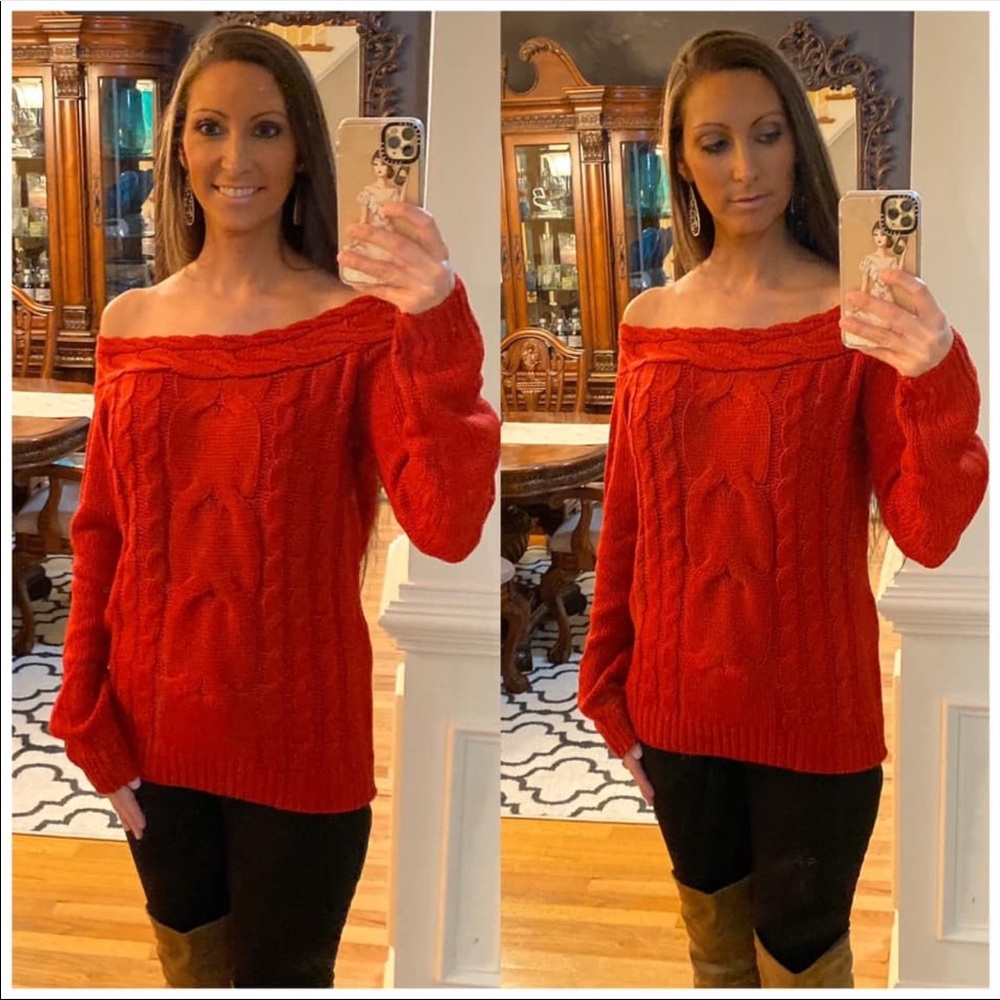 NWOT Red CCBoutique Size small Sweater! Tried on!